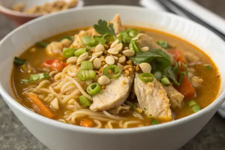 Thai peanut chicken ramen featured image
