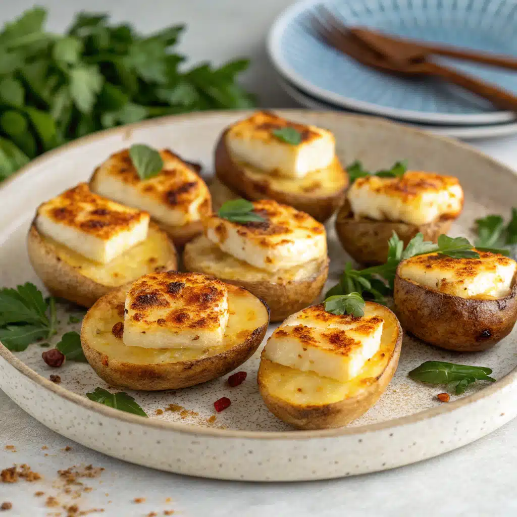 baked halloumi potato bites Serving
