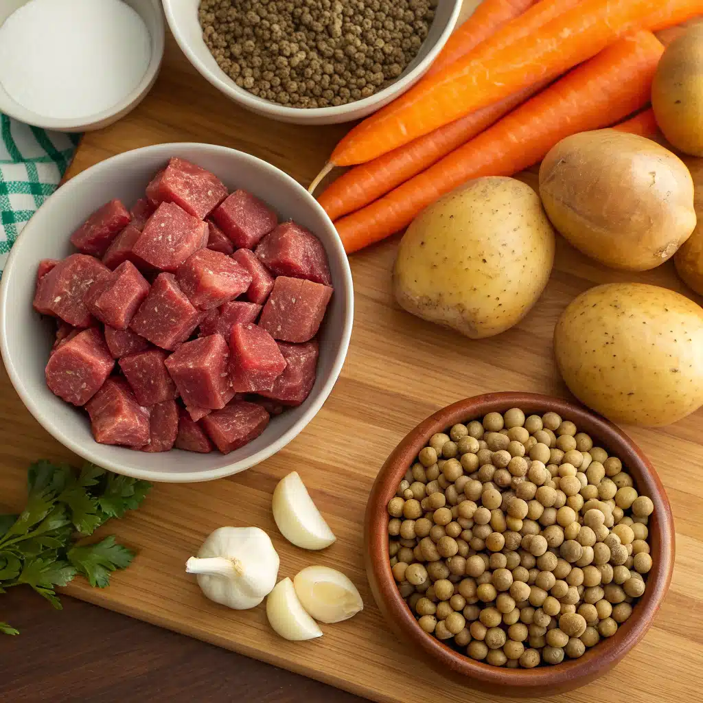 beef lentil potato hotpot ingredients