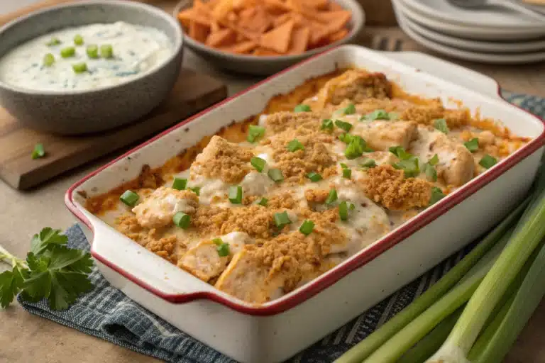 buffalo chicken casserole featured image