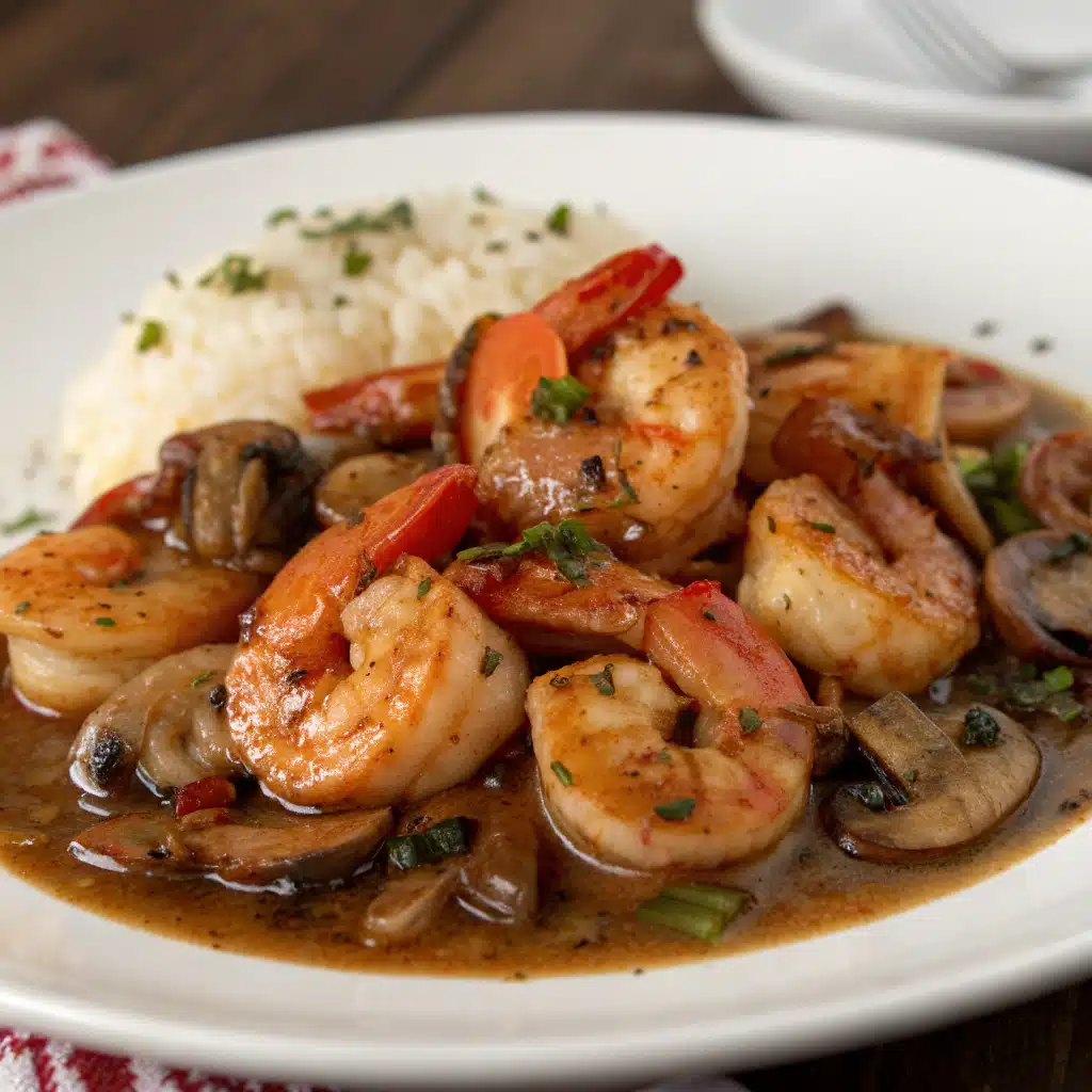 cajun shrimp with mushrooms Serving