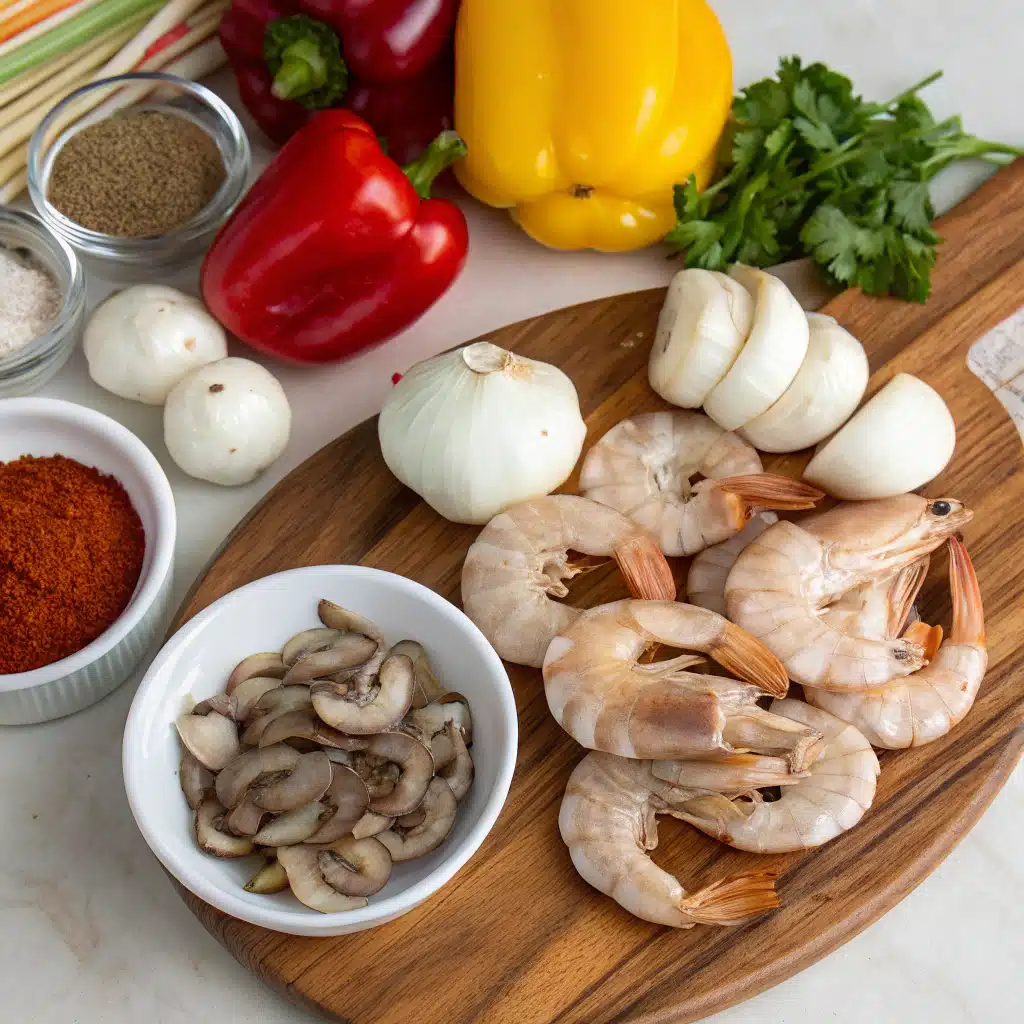 cajun shrimp with mushrooms ingredients