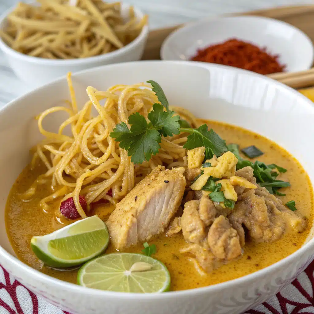 chicken khao soi Serving