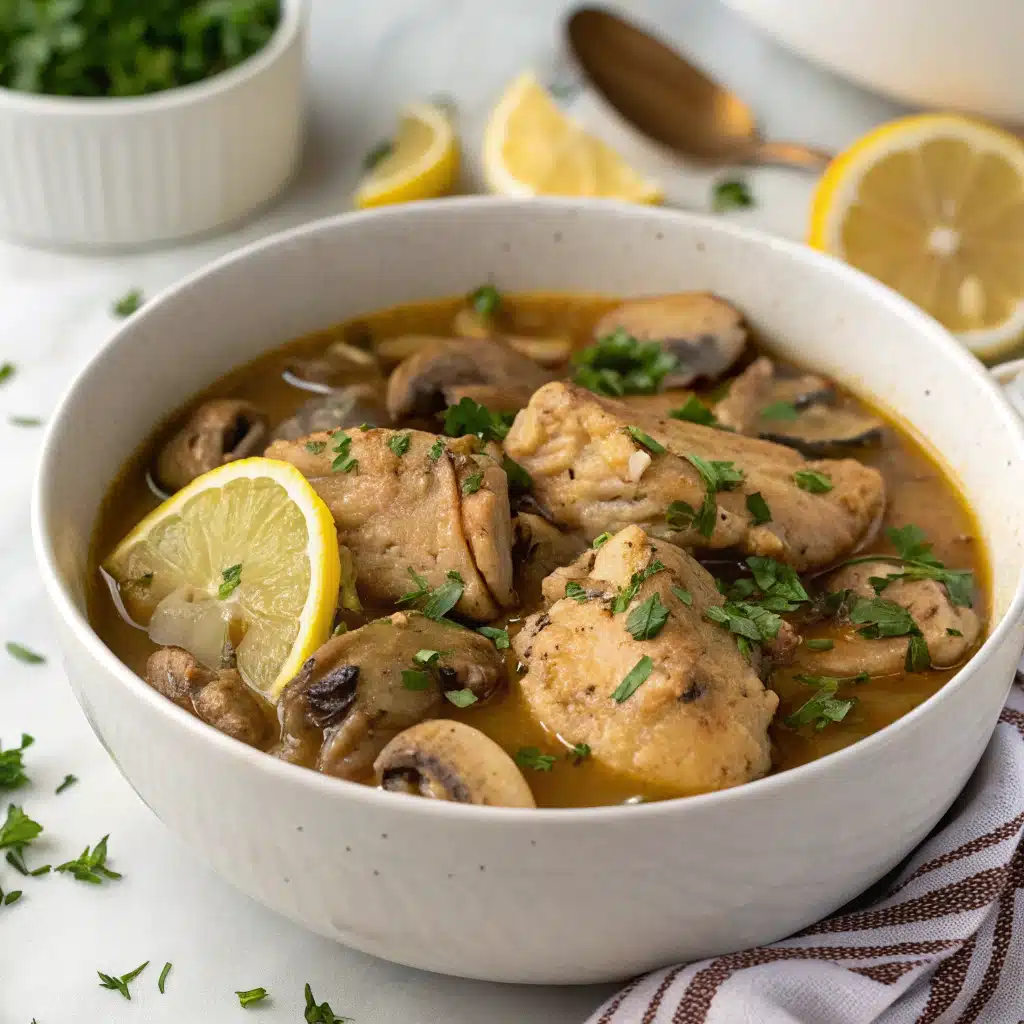 chicken mushroom stew Serving
