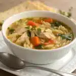 chicken orzo soup Serving