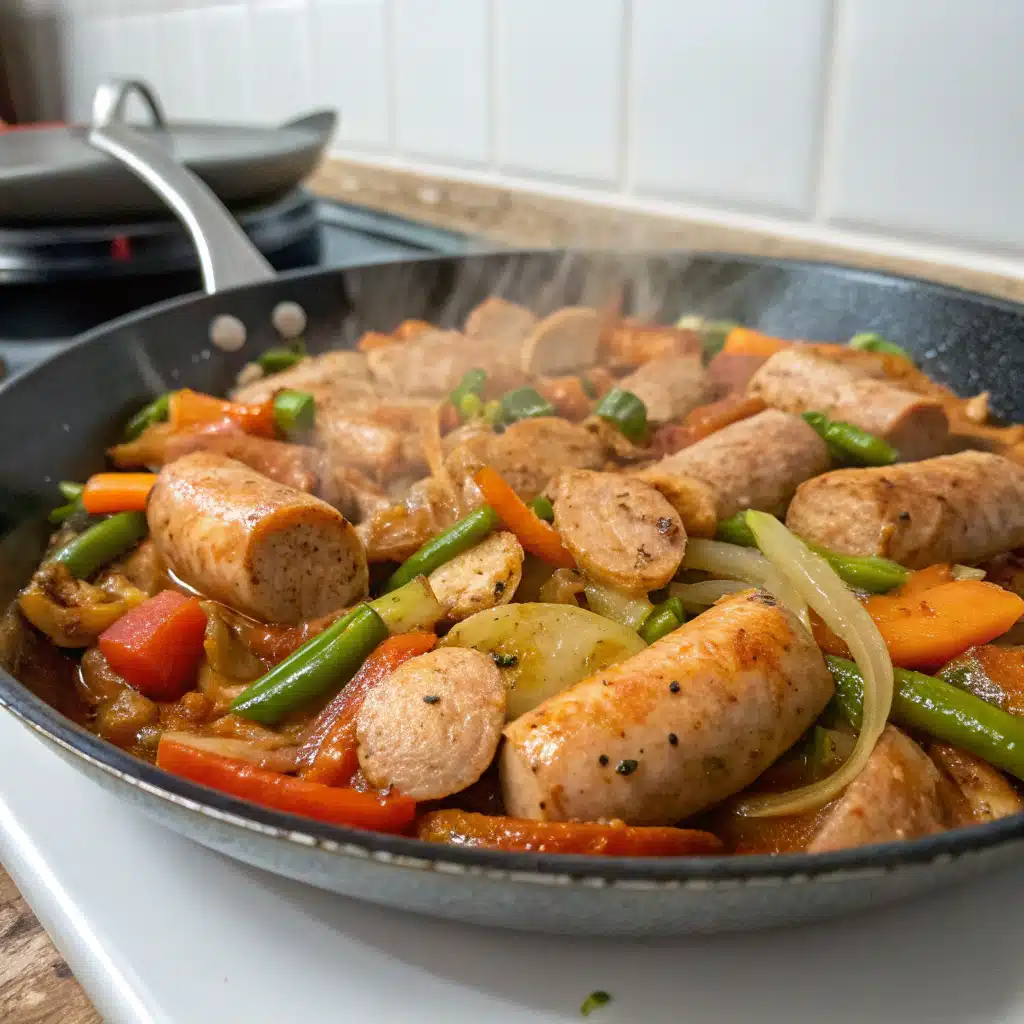 chicken sausage skillet Serving