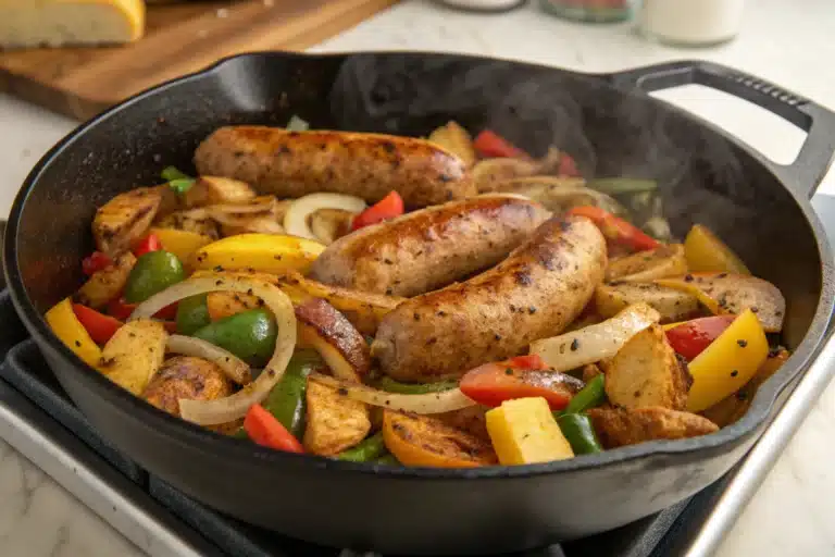 chicken sausage skillet featured image