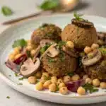 chickpea mushroom meatballs Serving