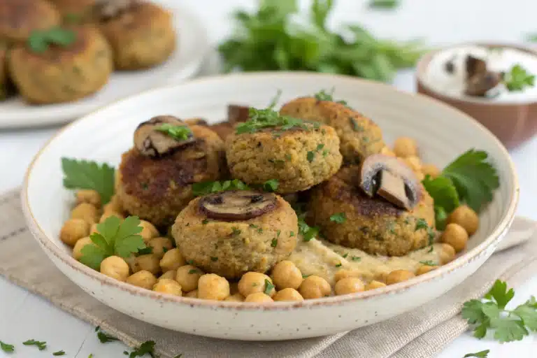 chickpea mushroom meatballs featured image