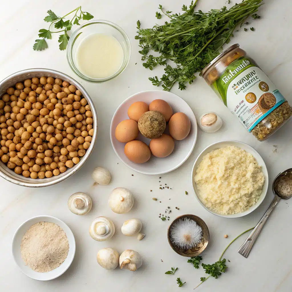 chickpea mushroom meatballs ingredients