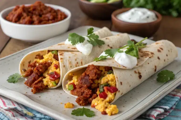 chorizo breakfast burritos featured image