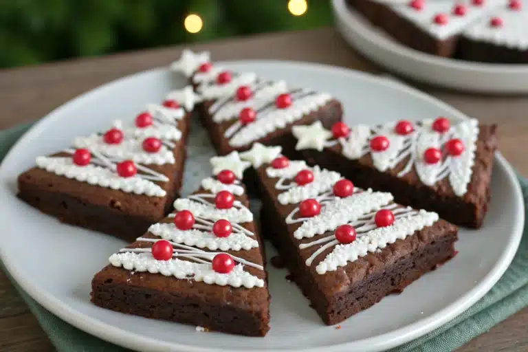 christmas tree brownies featured image