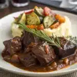 coffee braised short ribs Serving