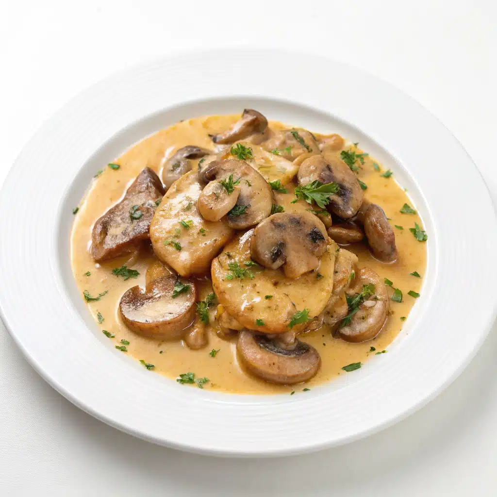 creamy baked mushrooms Serving