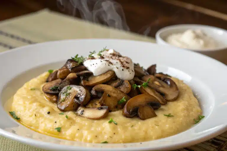 creamy mushroom polenta featured image