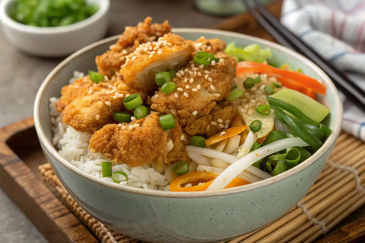 crispy chicken bowl featured image