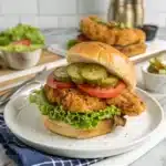 crispy chicken sandwich Serving