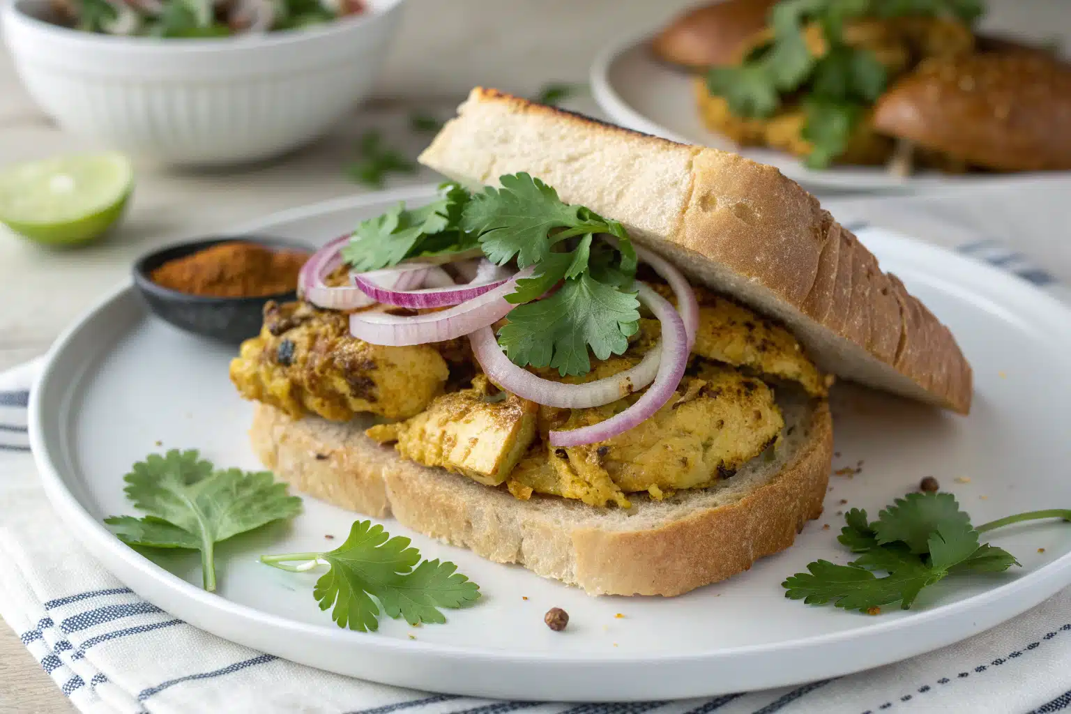 curried chicken sandwich featured image
