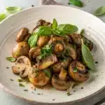 garlic basil roasted mushrooms Serving