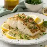 garlic butter halibut Serving