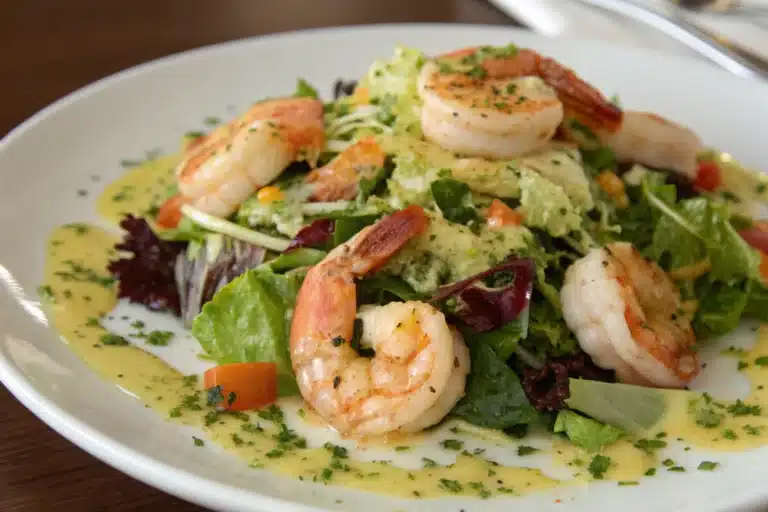 garlic butter shrimp salad featured image