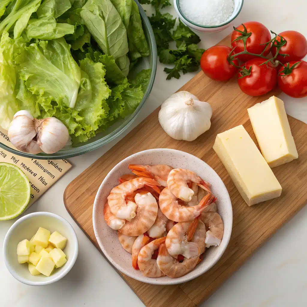 garlic butter shrimp salad ingredients
