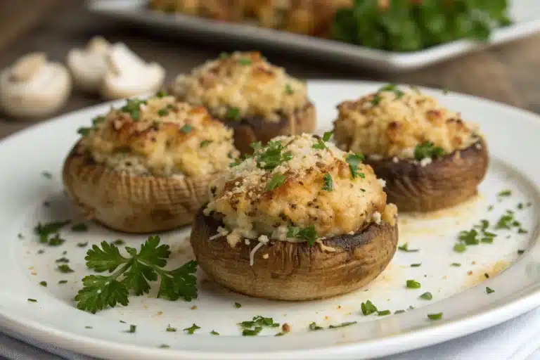 garlic parmesan stuffed mushrooms featured image