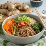 ginger sesame soba bowl Serving