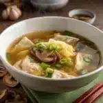 ginger shiitake wonton soup Serving