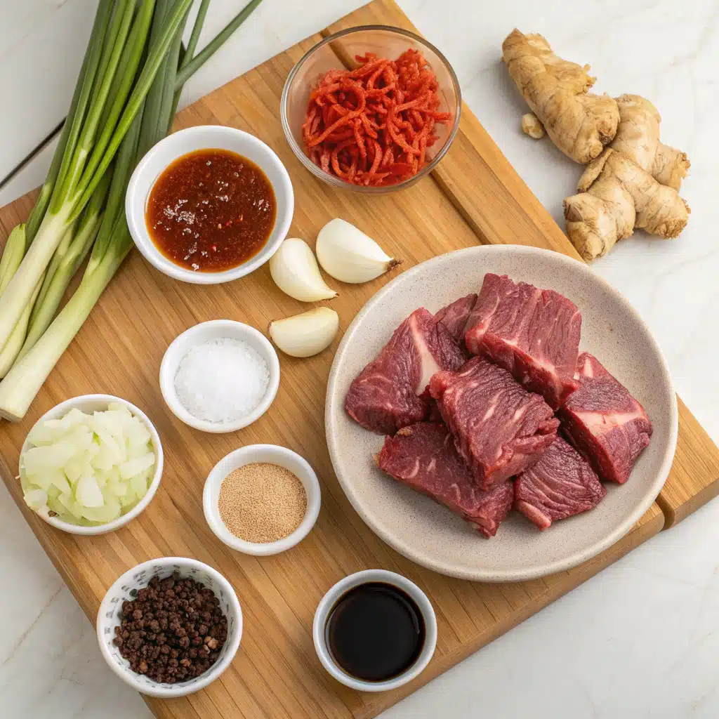 gochujang braised beef ingredients