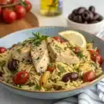 greek chicken orzo Serving