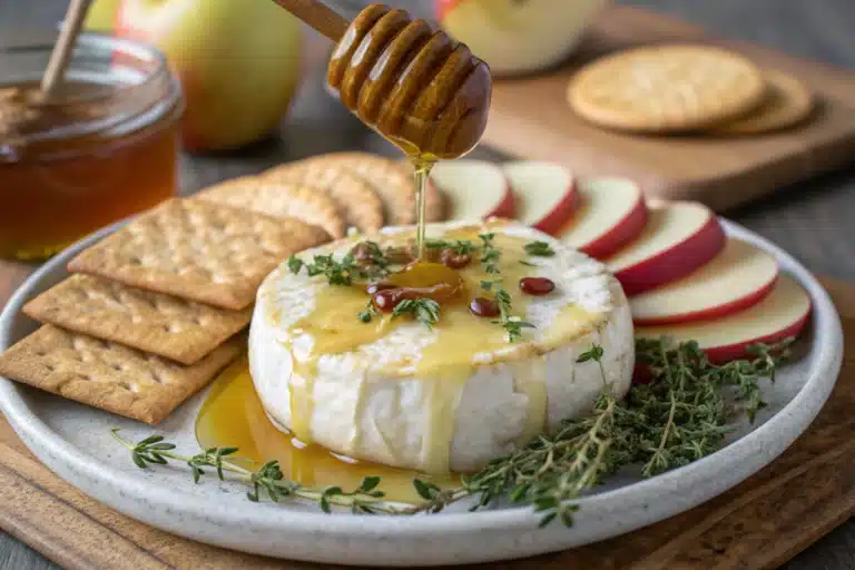 hot honey baked brie featured image