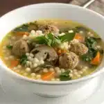 italian wedding soup with mushrooms Serving