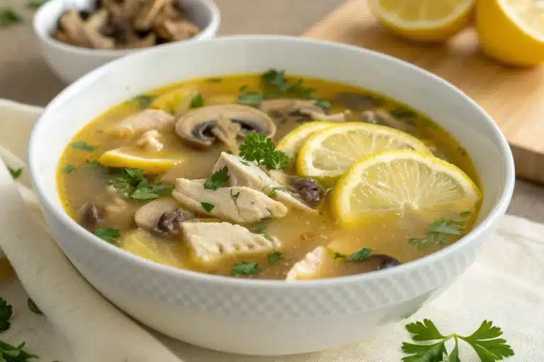 lemon chicken mushroom soup featured image