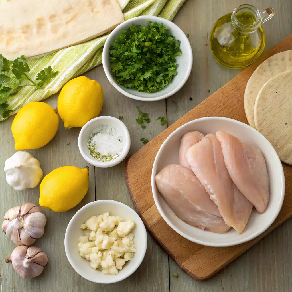 lemon garlic chicken pitas ingredients