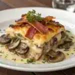 mushroom bacon gratin Serving