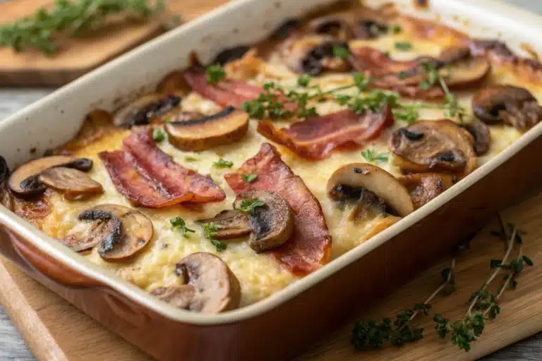 mushroom bacon gratin featured image