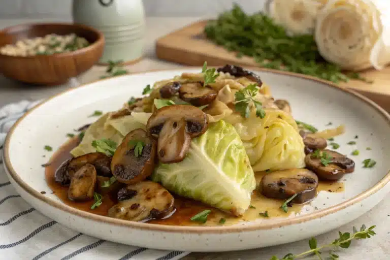 mushroom cabbage bake featured image