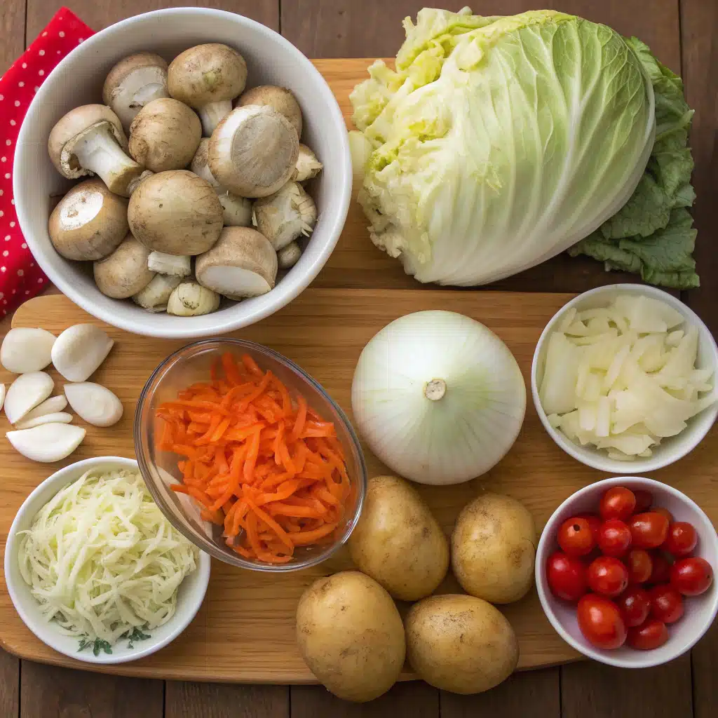 mushroom cabbage bake ingredients