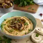 mushroom hummus bowl Serving
