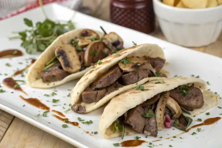 mushroom steak pitas featured image
