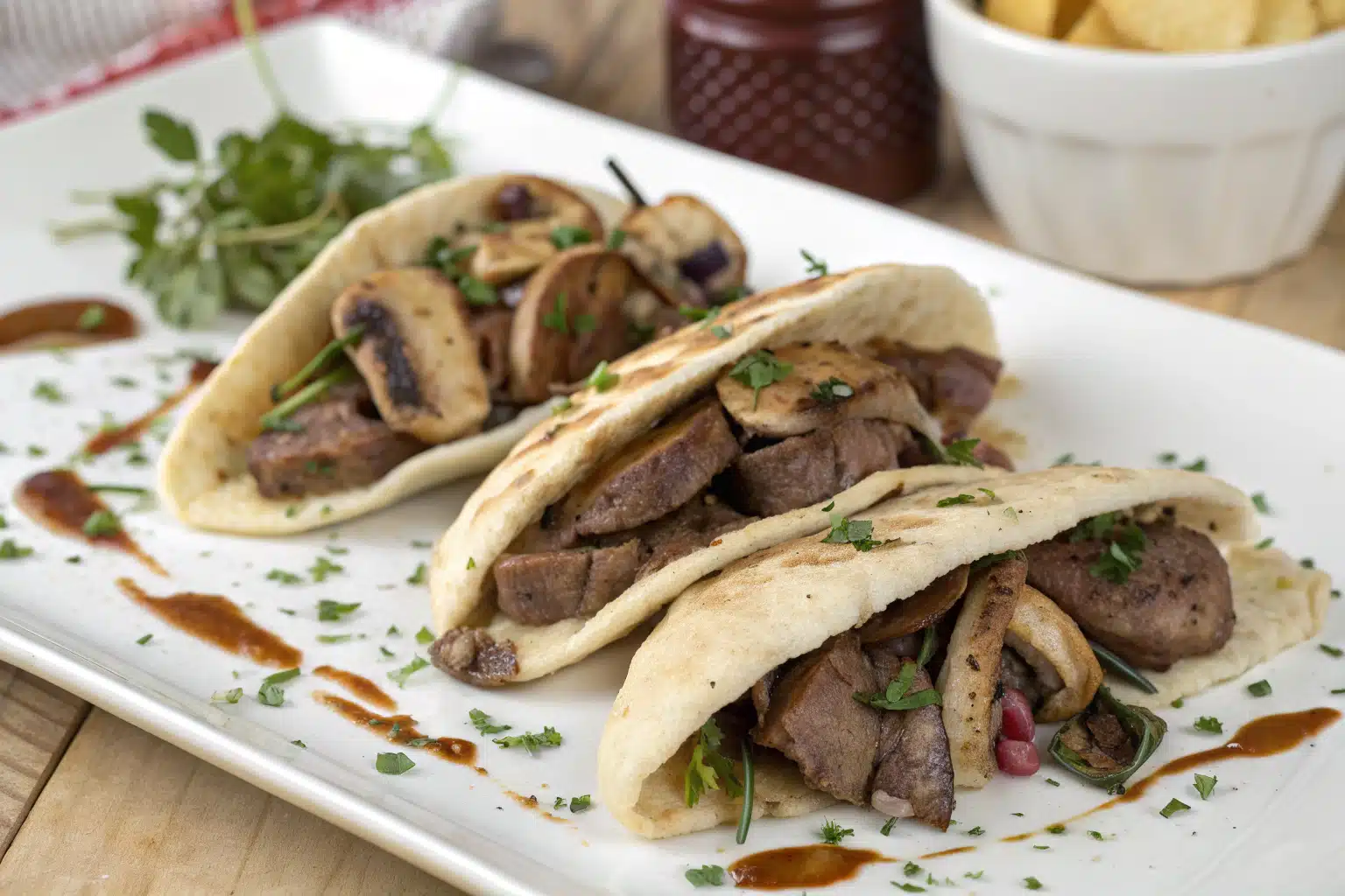 mushroom steak pitas featured image