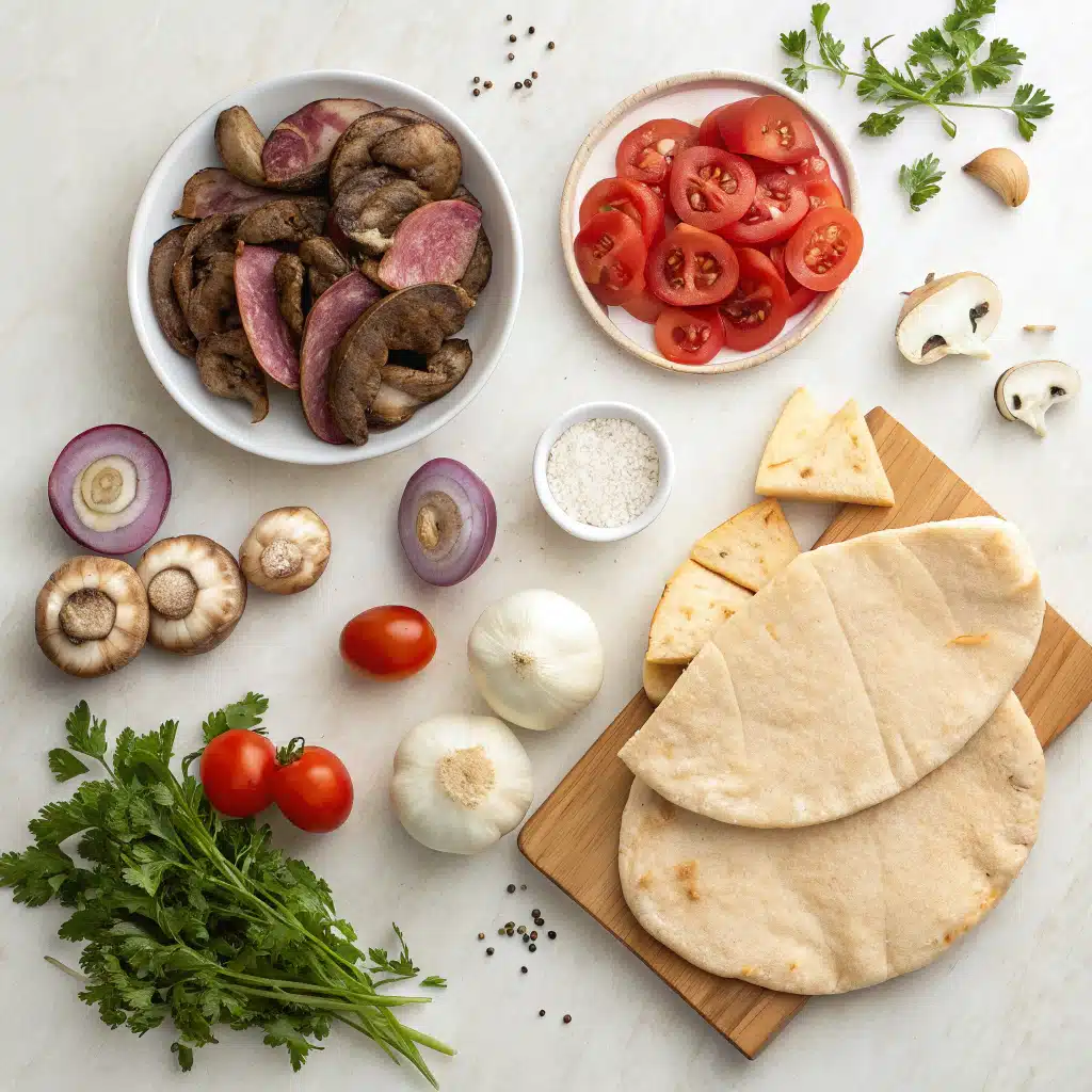 mushroom steak pitas ingredients