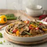mushroom vegetable bake Serving