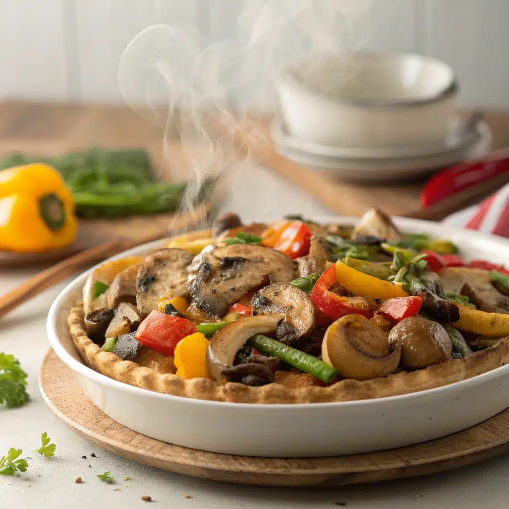 mushroom vegetable bake Serving