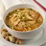 peanut ginger noodle soup Serving