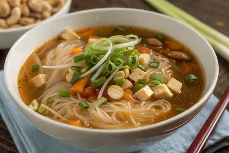 peanut ginger noodle soup featured image