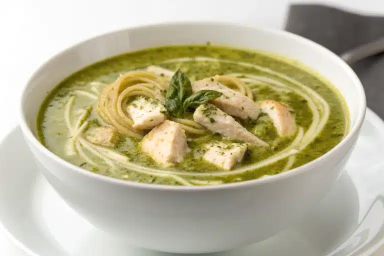 pesto chicken soup featured image