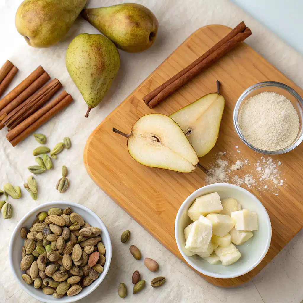 pistachio baked pears ingredients