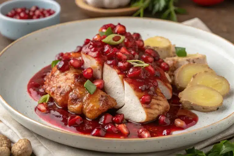 pomegranate ginger chicken featured image